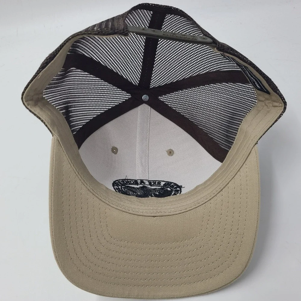 Big Sky Archery Hat Snapback Trucker Mesh Beige Brown Bowhunting‎ Bozeman MT Men
